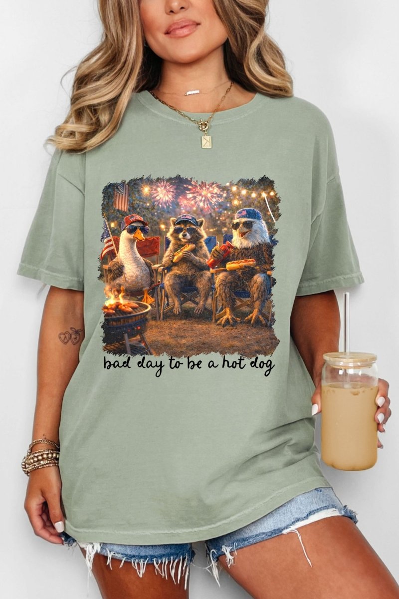 Patriotic Trio Hot Dog Comfort Colors Adult Ring - Spun Cotton Tee - Wholesale Accessory Market