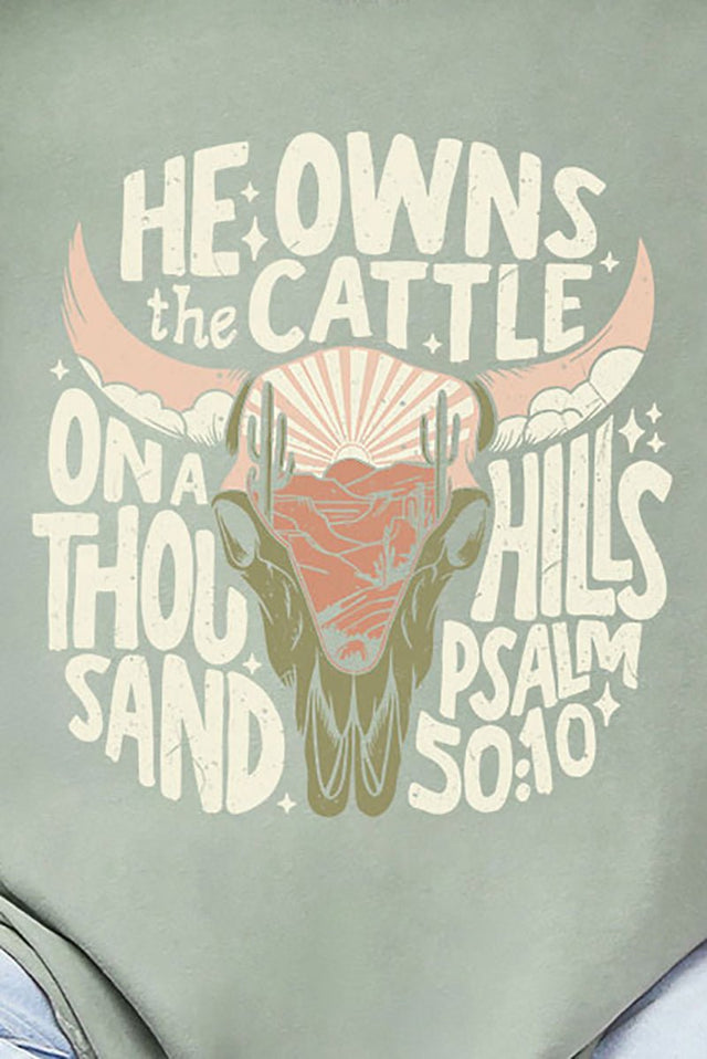 Peach He Owns The Cattle Comfort Colors Adult Ring - Spun Cotton Tee - Wholesale Accessory Market