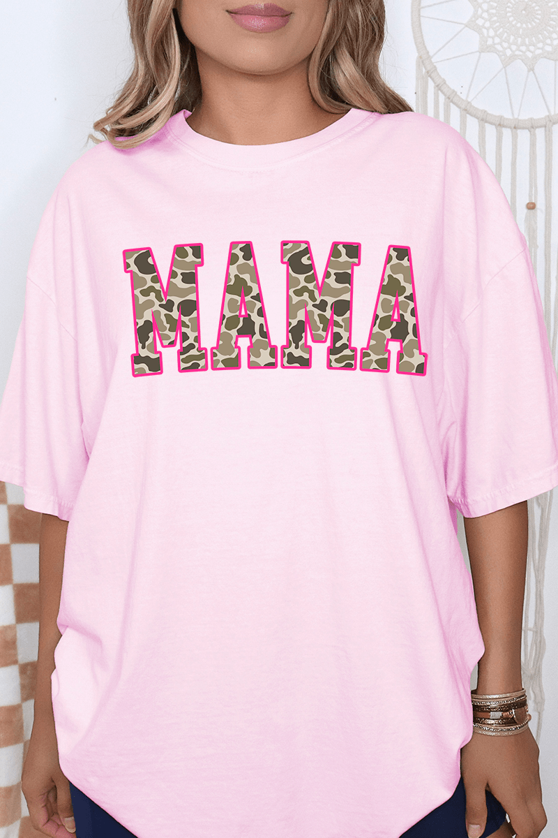 Pink Mama Camo Comfort Colors Adult Ring - Spun Cotton Tee - Wholesale Accessory Market