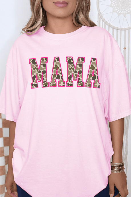 Pink Mama Camo Comfort Colors Adult Ring - Spun Cotton Tee - Wholesale Accessory Market