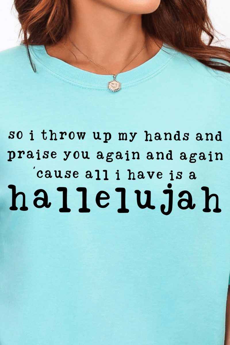 Praise You Again, Hallelujah Comfort Colors Adult Ring - Spun Cotton Tee - Wholesale Accessory Market
