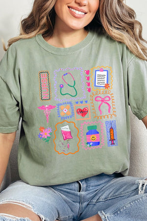 Preppy Nurse Swirl Comfort Colors Adult Ring - Spun Cotton Tee - Wholesale Accessory Market