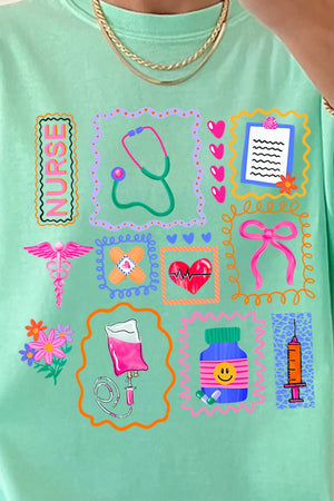 Preppy Nurse Swirl Comfort Colors Adult Ring - Spun Cotton Tee - Wholesale Accessory Market