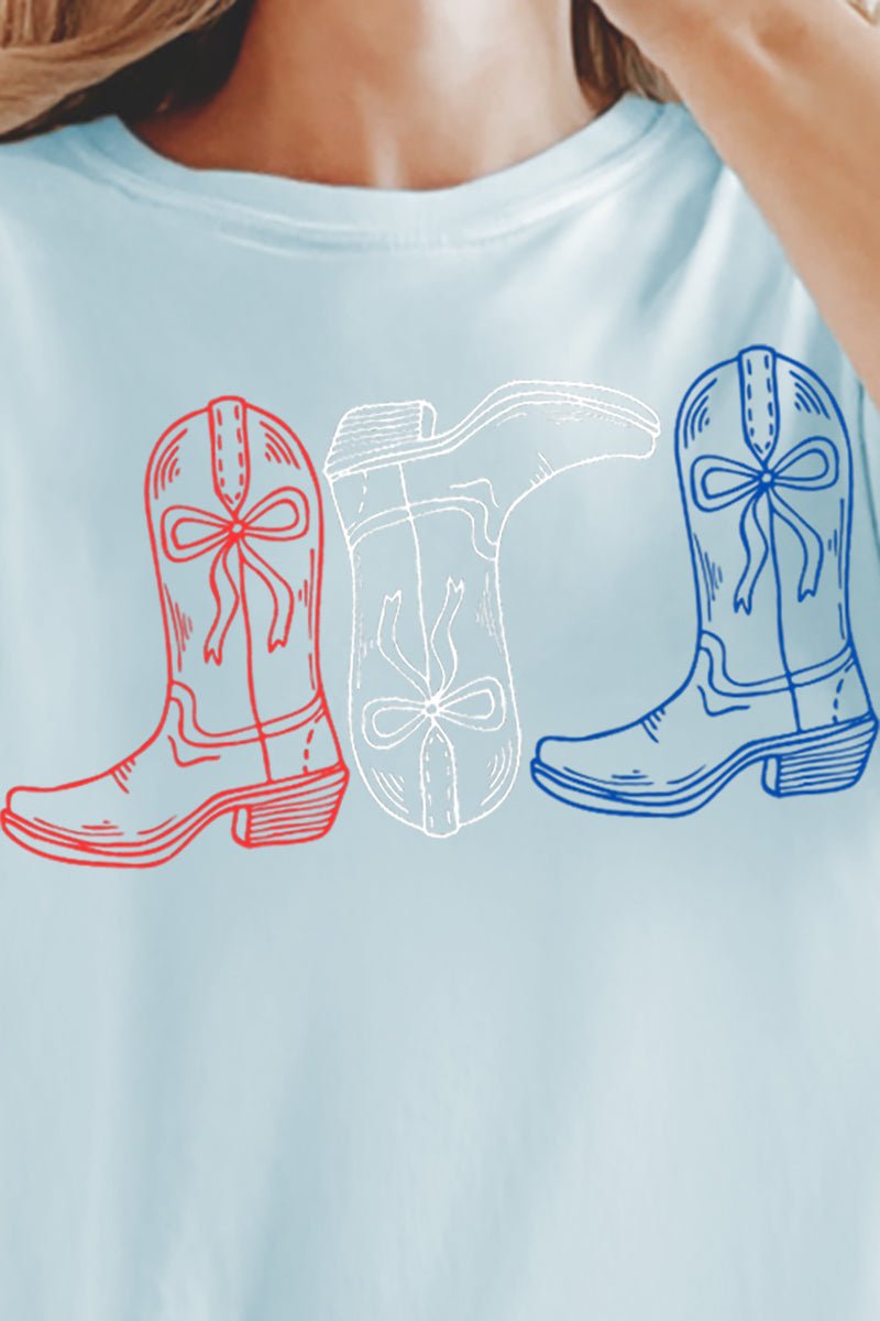 Red, White, & Boots Comfort Colors Adult Ring - Spun Cotton Tee - Wholesale Accessory Market