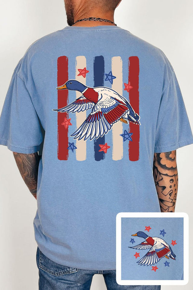 Red, White & Quack Front & Back Comfort Colors Adult Ring - Spun Cotton Tee - Wholesale Accessory Market