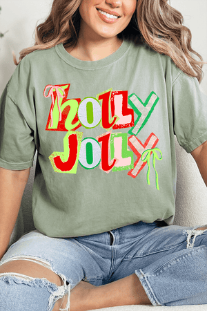Retro Holly Jolly Comfort Colors Adult Ring - Spun Cotton Tee - Wholesale Accessory Market