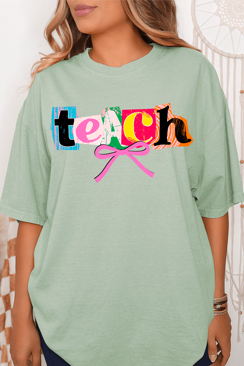 Retro Teach Ribbon Comfort Colors Adult Ring - Spun Cotton Tee - Wholesale Accessory Market