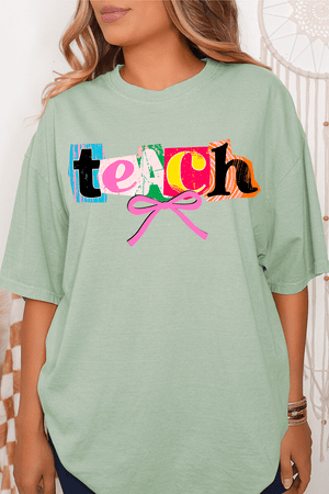 Retro Teach Ribbon Comfort Colors Adult Ring - Spun Cotton Tee - Wholesale Accessory Market