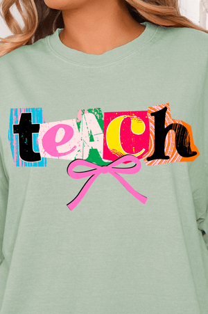 Retro Teach Ribbon Comfort Colors Adult Ring - Spun Cotton Tee - Wholesale Accessory Market