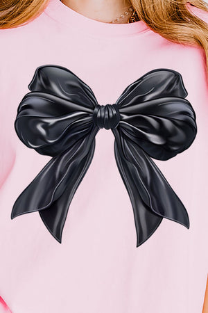 Satin Black Bow Comfort Colors Adult Ring - Spun Cotton Tee - Wholesale Accessory Market