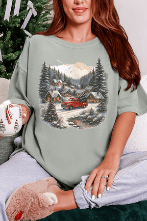 Snowfall On Main Street Comfort Colors Adult Ring - Spun Cotton Tee - Wholesale Accessory Market