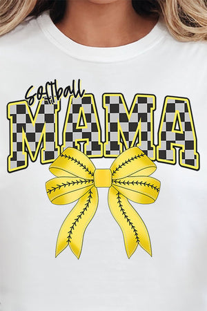 Softball Checkered Mama Comfort Colors Adult Ring - Spun Cotton Tee - Wholesale Accessory Market