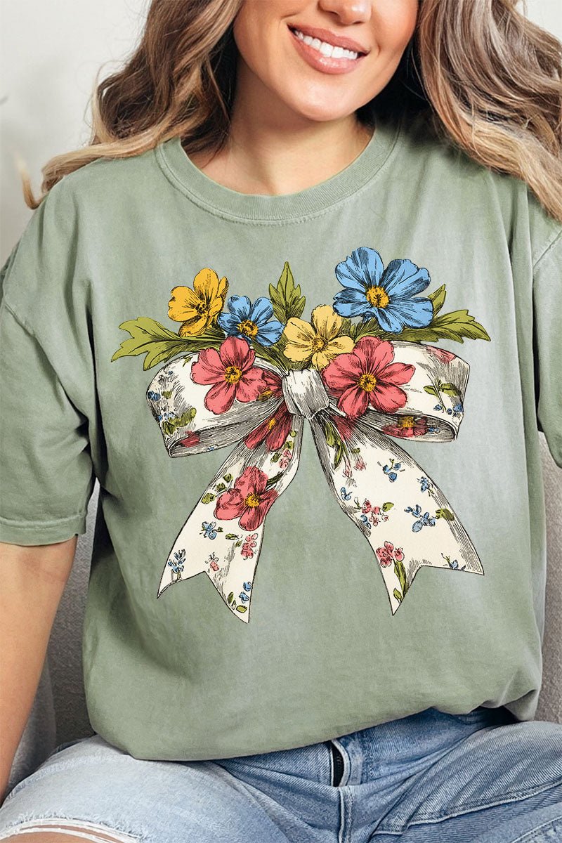 Spring Coquette Bouquet Comfort Colors Adult Ring - Spun Cotton Tee - Wholesale Accessory Market