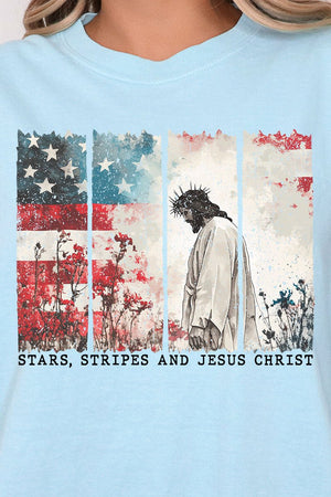 Stars, Stripes, & Jesus Christ Comfort Colors Adult Ring - Spun Cotton Tee - Wholesale Accessory Market
