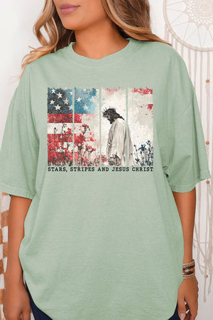 Stars, Stripes, & Jesus Christ Comfort Colors Adult Ring - Spun Cotton Tee - Wholesale Accessory Market