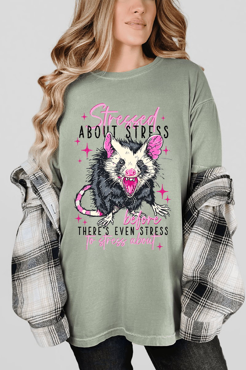 Stressed About Stress Comfort Colors Adult Ring - Spun Cotton Tee - Wholesale Accessory Market