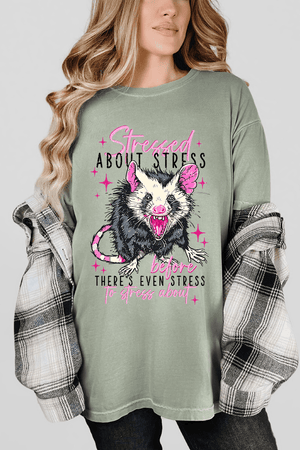 Stressed About Stress Comfort Colors Adult Ring - Spun Cotton Tee - Wholesale Accessory Market