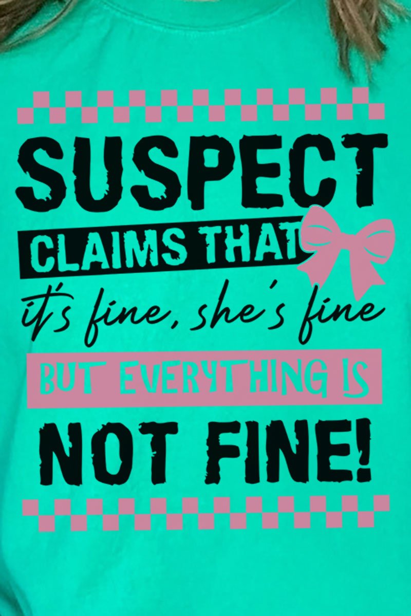 Suspect Claims Everthing Is Fine Comfort Colors Adult Ring - Spun Cotton Tee - Wholesale Accessory Market