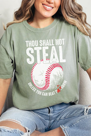 Thou Shall Not Steal Baseball Comfort Colors Adult Ring - Spun Cotton Tee - Wholesale Accessory Market