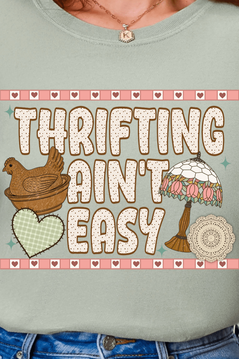 Thrifting Ain't Easy Comfort Colors Adult Ring - Spun Cotton Tee - Wholesale Accessory Market