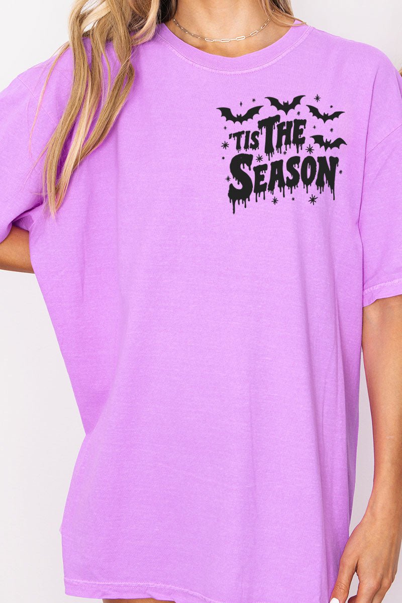 Tis The Season Spooky Front & Back Design Comfort Colors Adult Ring - Spun Cotton Tee - Wholesale Accessory Market