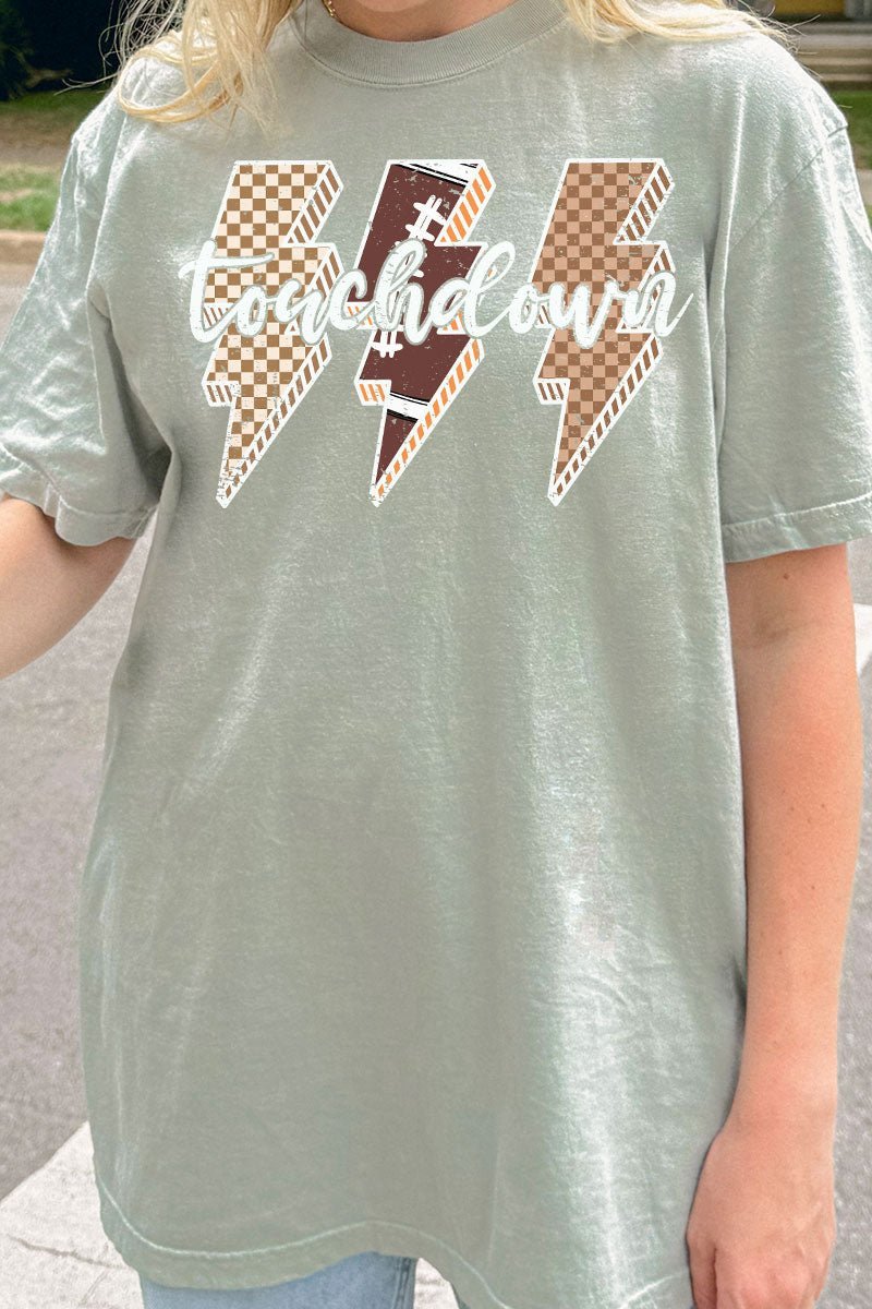 Touchdown Lightning Bolt Comfort Colors Adult Ring - Spun Cotton Tee - Wholesale Accessory Market