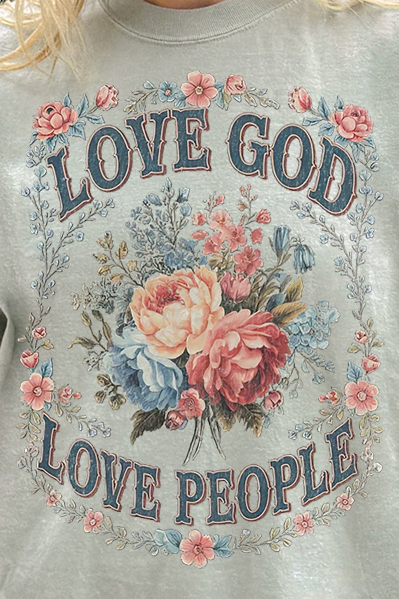 Vintage Love God Love People Comfort Colors Adult Ring - Spun Cotton Tee - Wholesale Accessory Market