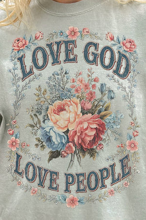 Vintage Love God Love People Comfort Colors Adult Ring - Spun Cotton Tee - Wholesale Accessory Market