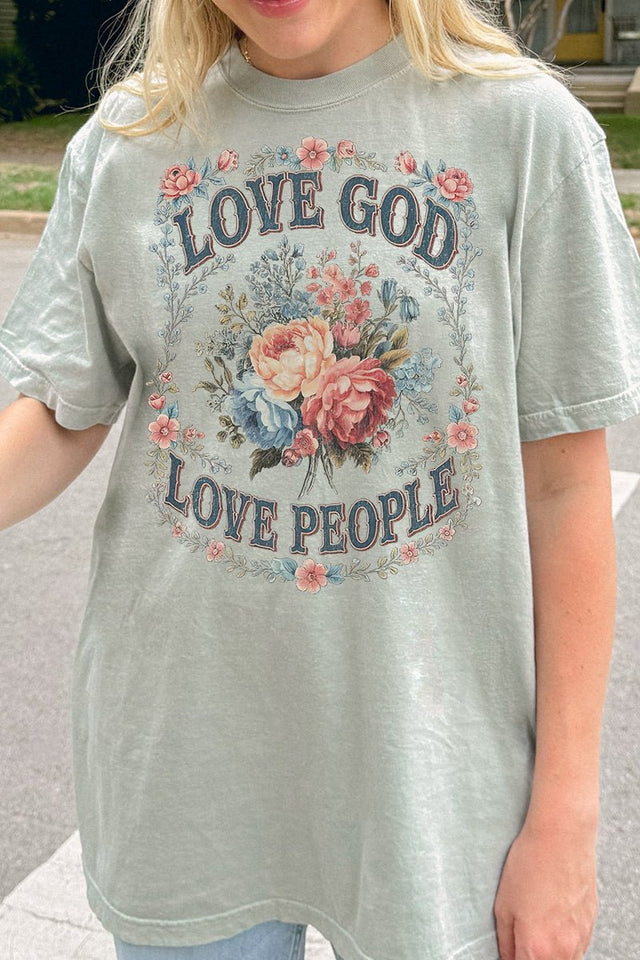 Vintage Love God Love People Comfort Colors Adult Ring - Spun Cotton Tee - Wholesale Accessory Market