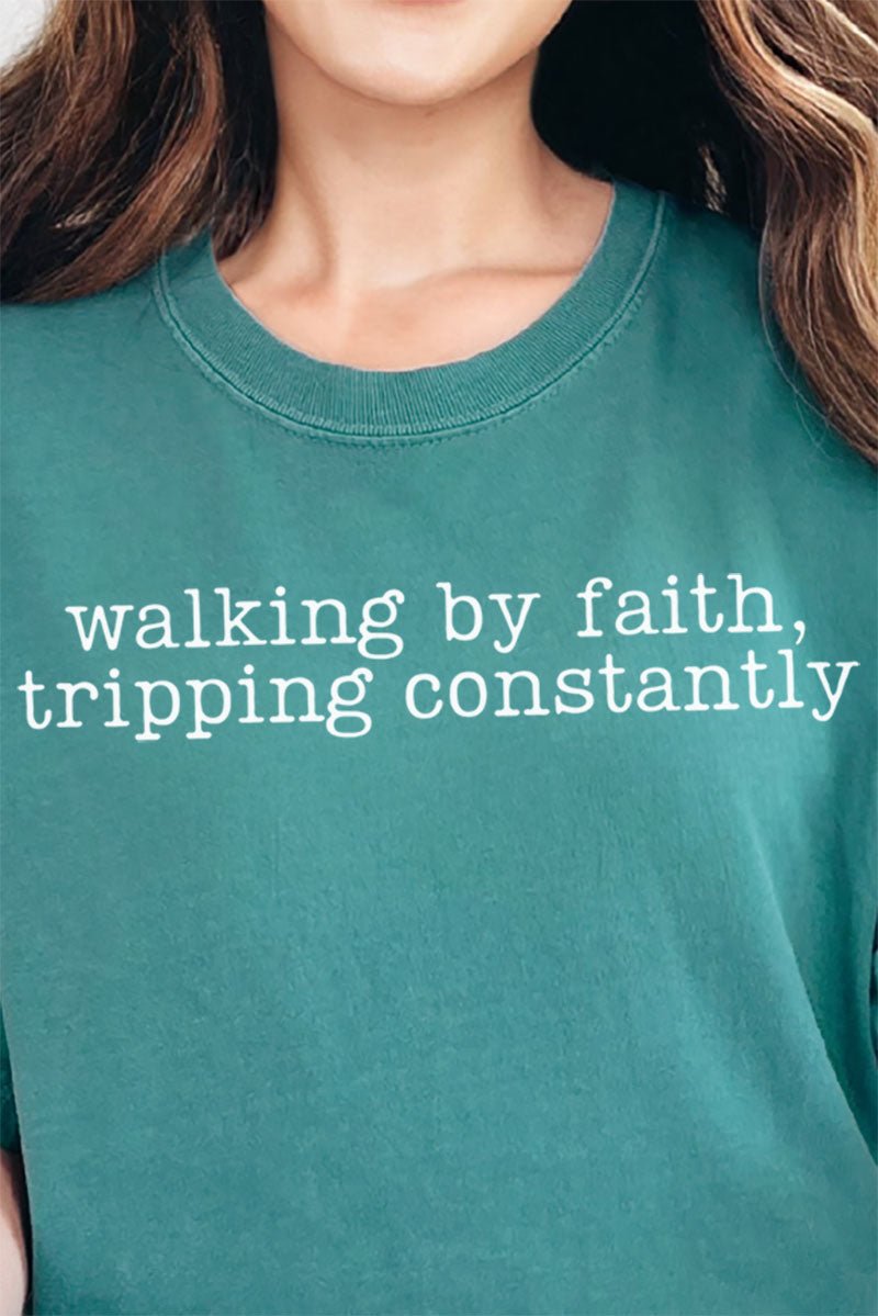 Walking By Faith Comfort Colors Adult Ring - Spun Cotton Tee - Wholesale Accessory Market