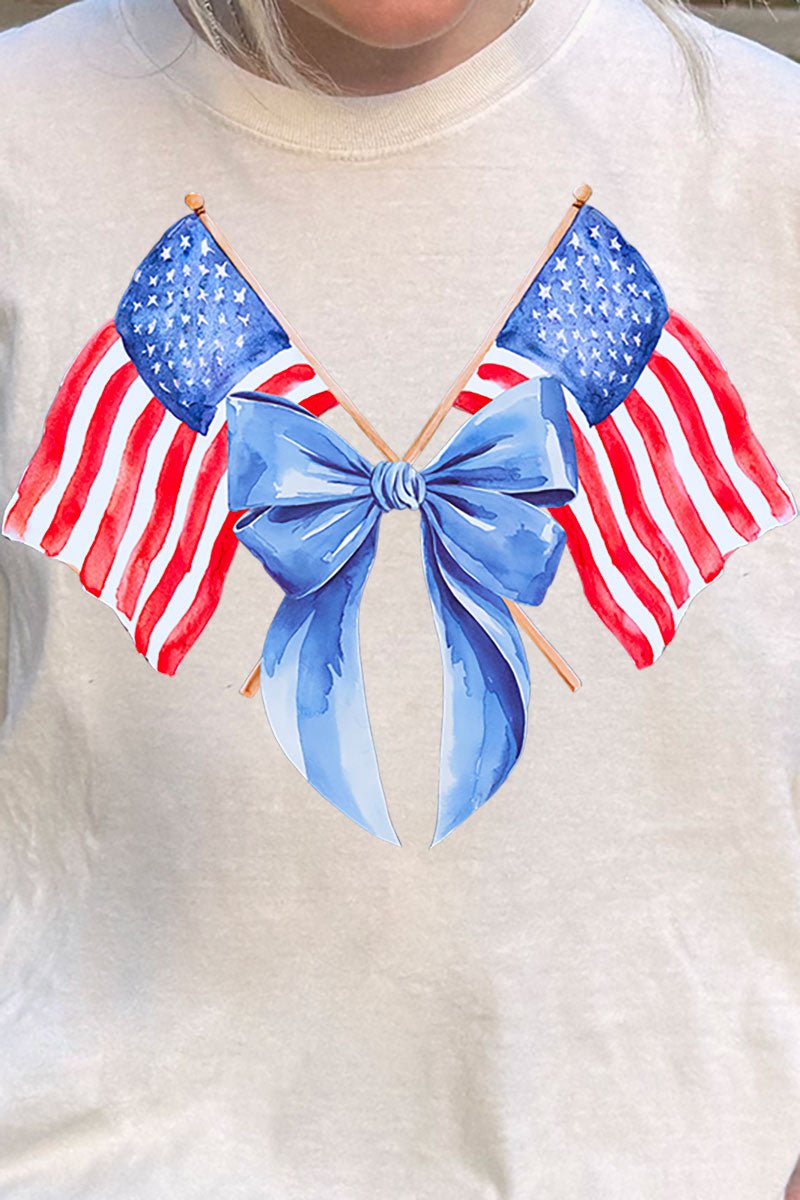 Watercolor Stars And Stripes Comfort Colors Adult Ring - Spun Cotton Tee - Wholesale Accessory Market