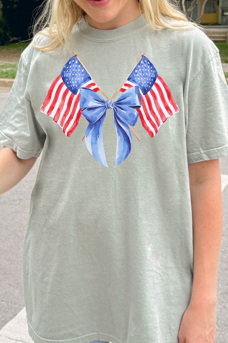 Watercolor Stars And Stripes Comfort Colors Adult Ring - Spun Cotton Tee - Wholesale Accessory Market