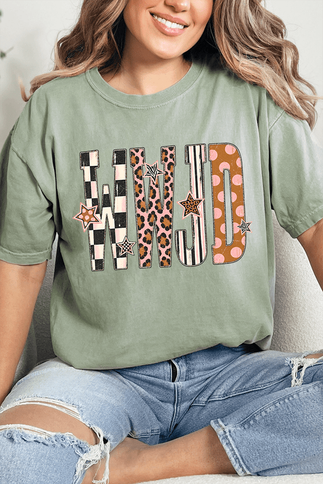 WWJD Pattern Pop Comfort Colors Adult Ring-Spun Cotton Tee - Wholesale Accessory Market