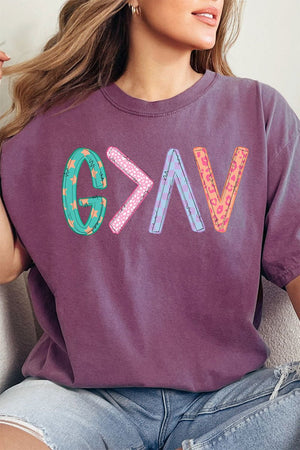 God Is Greater Comfort Colors Adult Ring - Spun Cotton Tee - Wholesale Accessory Market