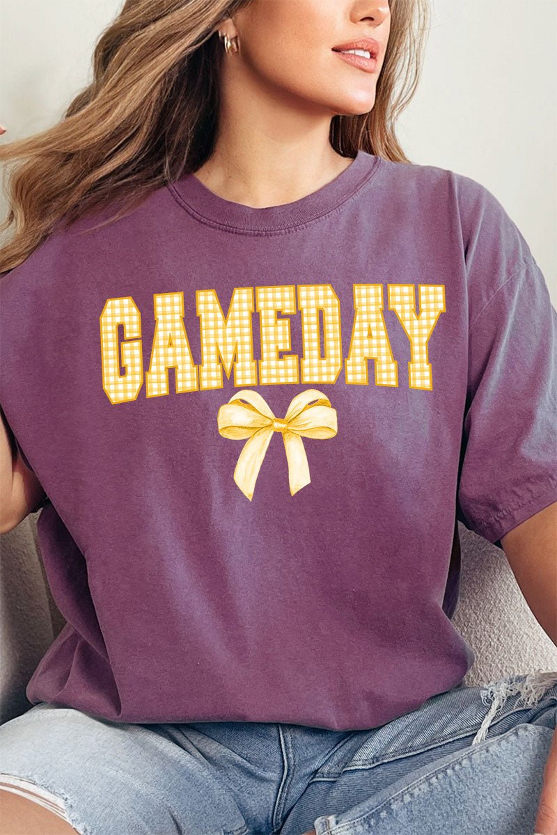 Gold Gingham Gameday Comfort Colors Adult Ring - Spun Cotton Tee - Wholesale Accessory Market