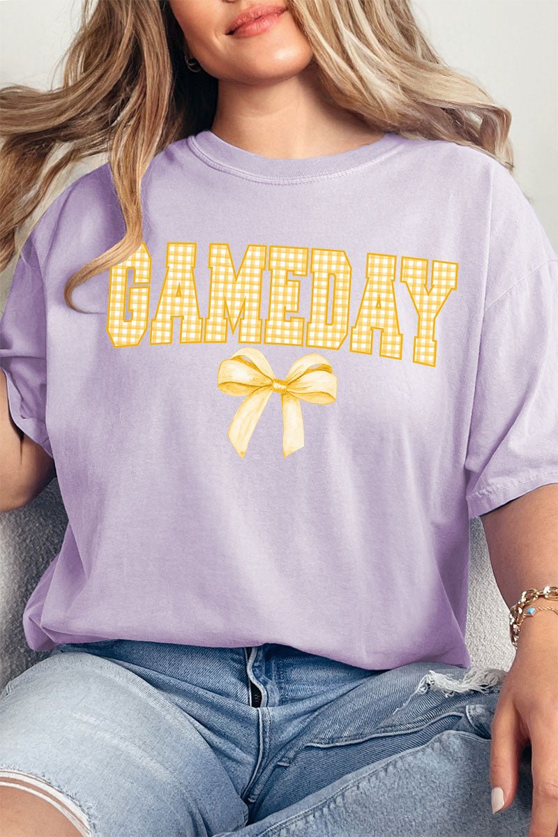 Gold Gingham Gameday Comfort Colors Adult Ring - Spun Cotton Tee - Wholesale Accessory Market