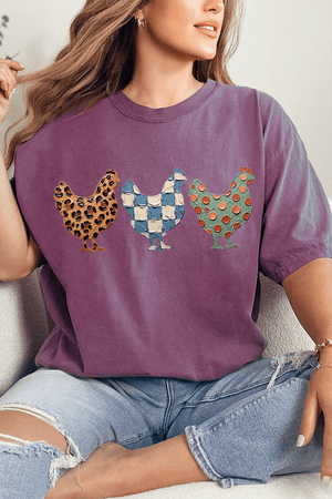 Painted Hen Trio Comfort Colors Adult Ring-Spun Cotton Tee - Wholesale Accessory Market