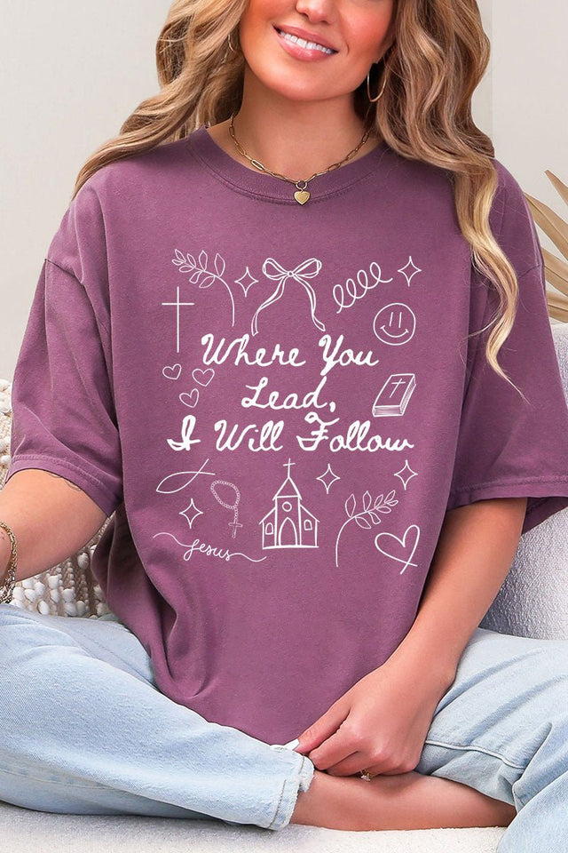 Where You Lead, I Will Follow Comfort Colors Adult Ring - Spun Cotton Tee - Wholesale Accessory Market
