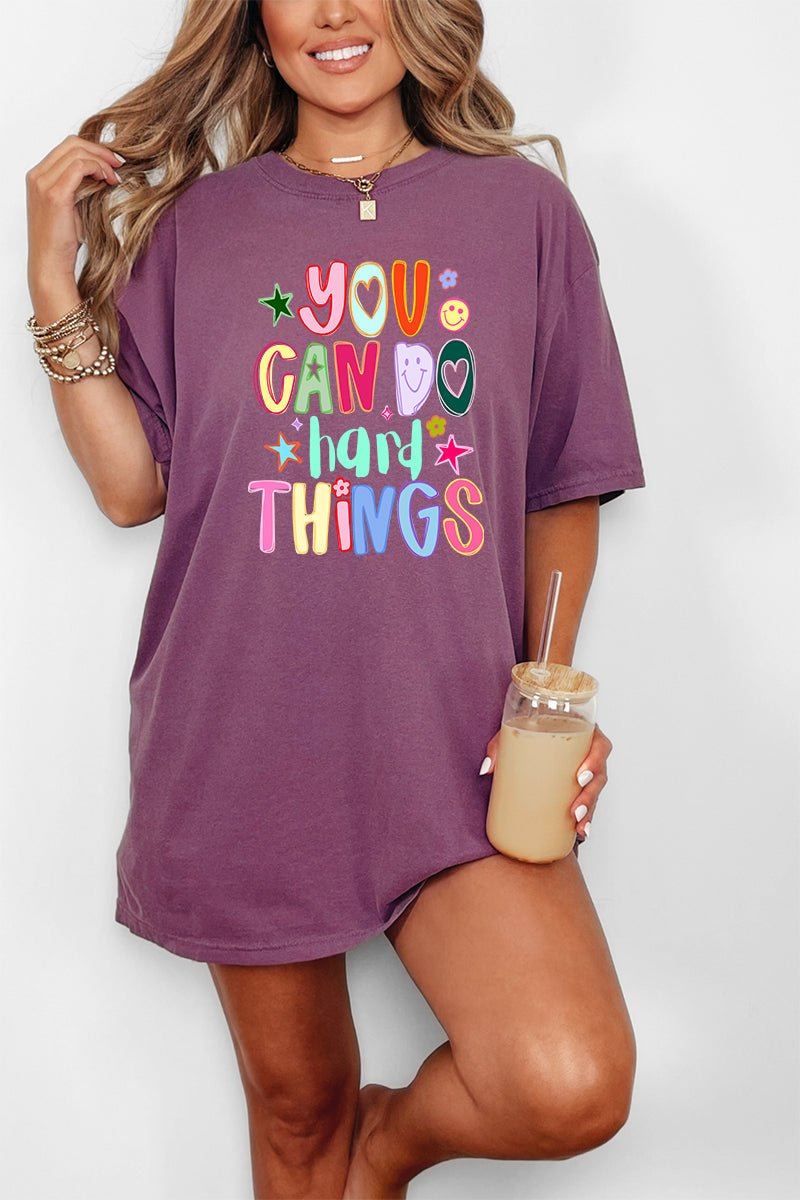 You Can Do Hard Things Comfort Colors Adult Ring - Spun Cotton Tee - Wholesale Accessory Market