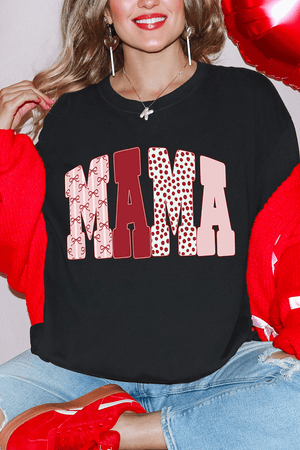 Blush And Bows Mama Comfort Colors Adult Ring - Spun Cotton Tee - Wholesale Accessory Market