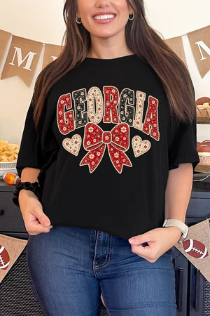 Georgia Blooming Bow Comfort Colors Adult Ring-Spun Cotton Tee - Wholesale Accessory Market