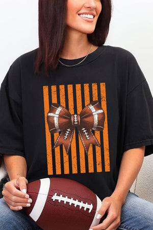 Orange Varsity Bow Comfort Colors Adult Ring-Spun Cotton Tee - Wholesale Accessory Market