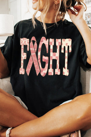 Pink Patterned Fight Comfort Colors Adult Ring-Spun Cotton Tee - Wholesale Accessory Market