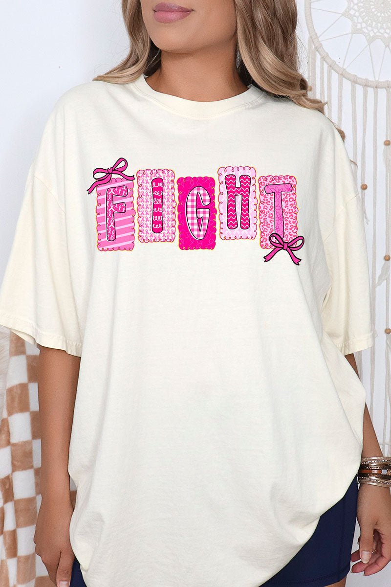 Pretty, Powerful, Pink Fight Comfort Colors Adult Ring - Spun Cotton Tee - Wholesale Accessory Market