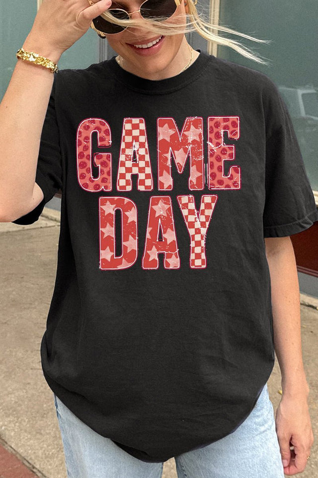 Red Starry Game Day Comfort Colors Adult Ring - Spun Cotton Tee - Wholesale Accessory Market