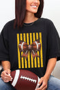 Yellow Gold Varsity Bow Comfort Colors Adult Ring-Spun Cotton Tee - Wholesale Accessory Market
