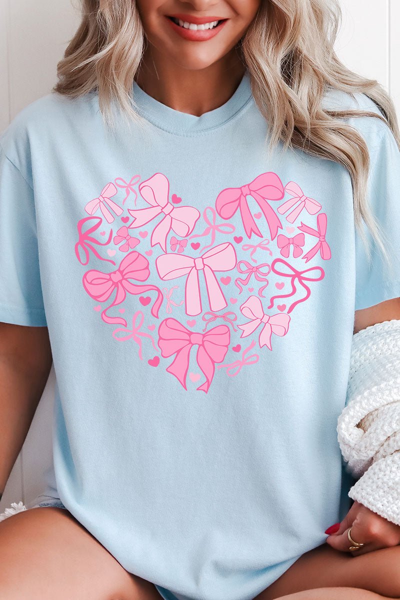 All The Bows Valentine Heart Comfort Colors Adult Ring - Spun Cotton Tee - Wholesale Accessory Market