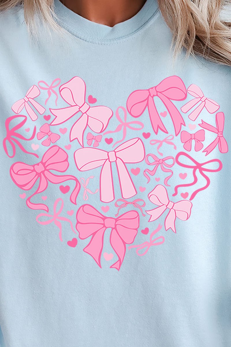 All The Bows Valentine Heart Comfort Colors Adult Ring - Spun Cotton Tee - Wholesale Accessory Market