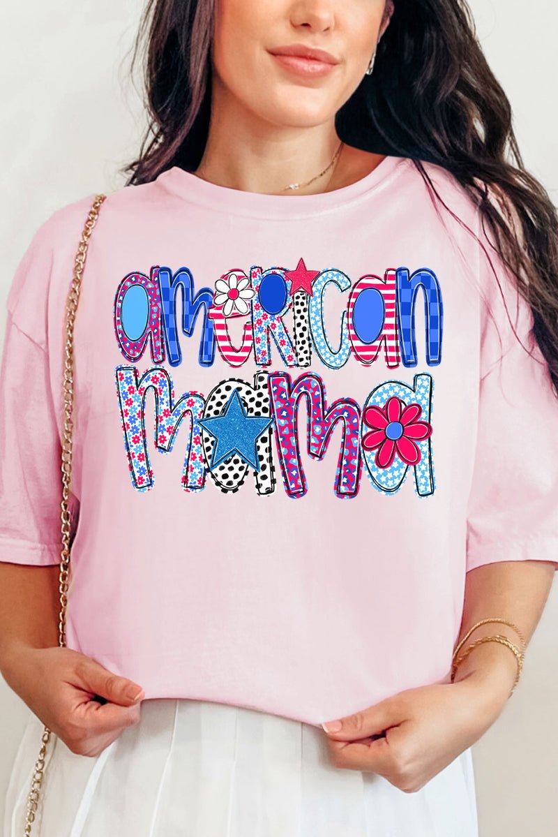 American Mama Funky Letters Comfort Colors Adult Ring - Spun Cotton Tee - Wholesale Accessory Market