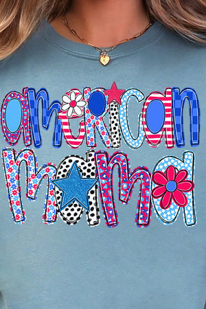 American Mama Funky Letters Comfort Colors Adult Ring - Spun Cotton Tee - Wholesale Accessory Market